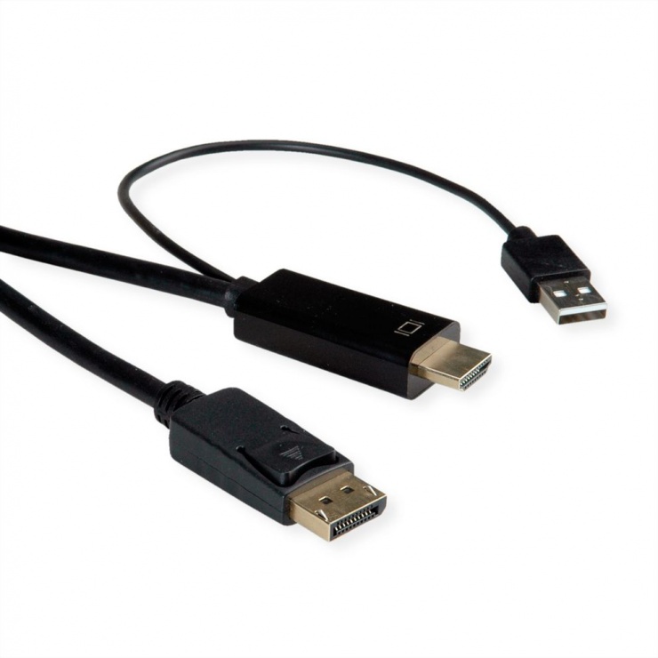 Cablu HDMI la DisplayPort 4K, 2m, Roline