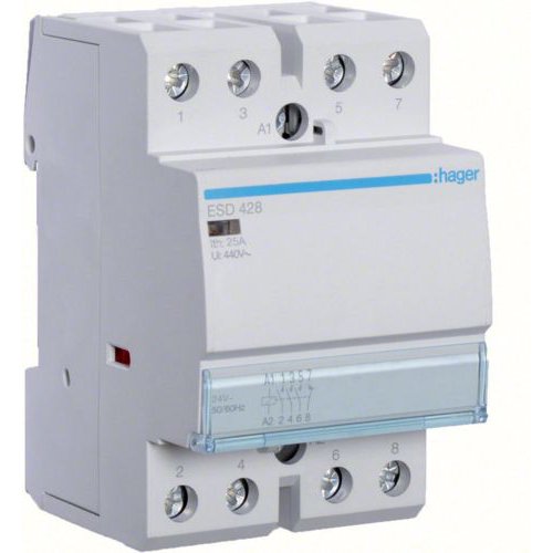 Contactor Hager 25A 24V 4 Poli (3NO+1NC)