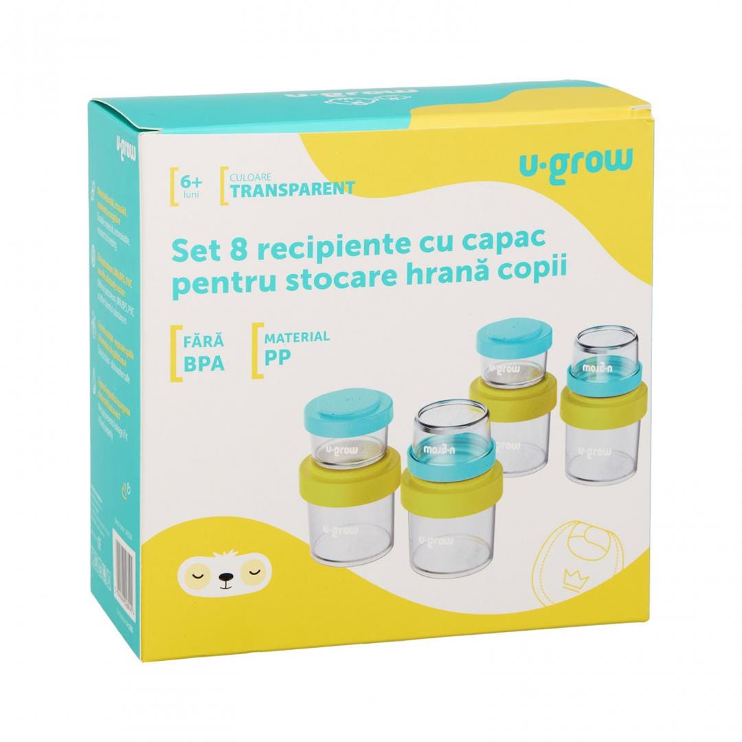 Recipiente U-GROW 8 piese - Set Stocare Hrană Bebeluși - imagine 12