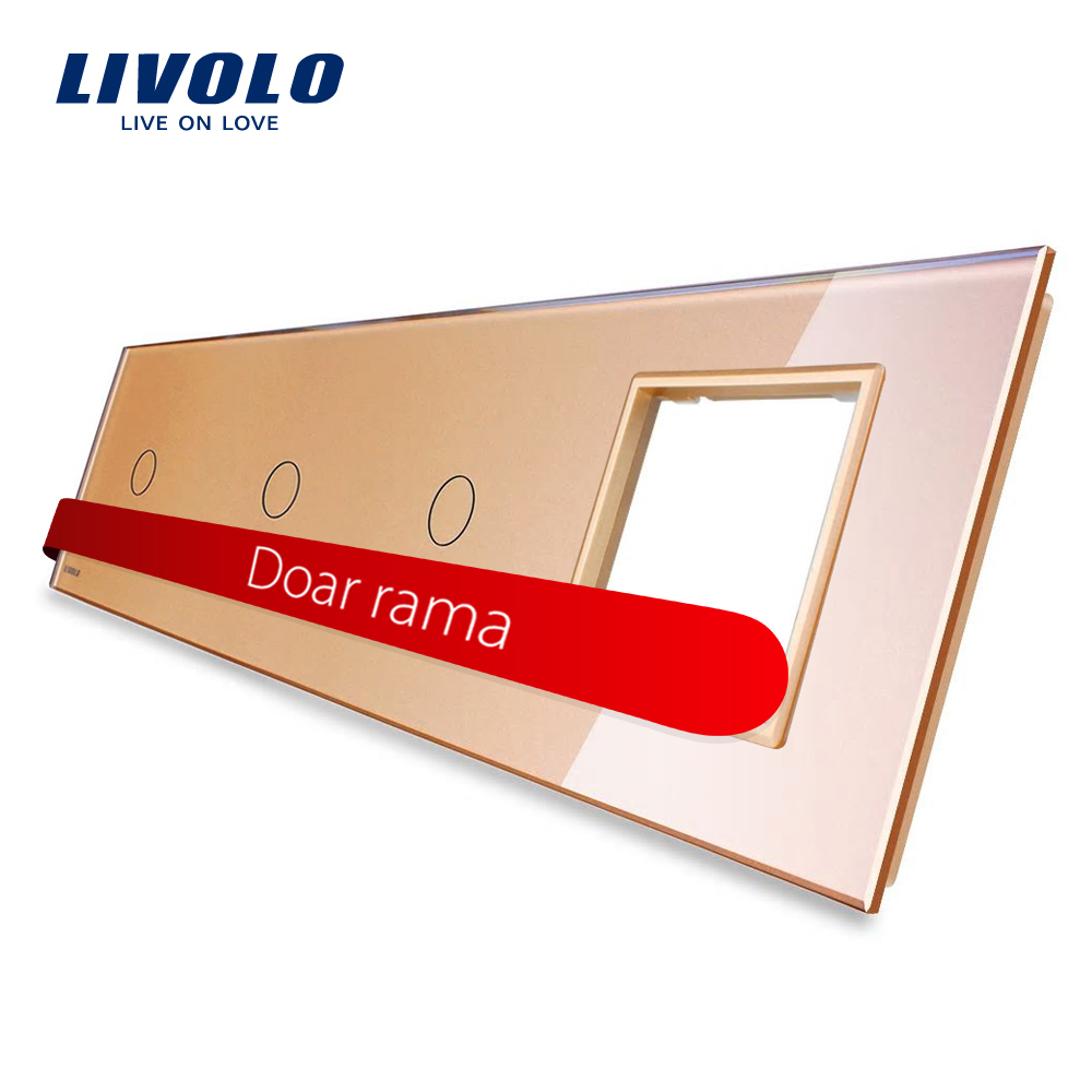 Panou Livolo 3 Touch + Priză, Sticlă Crystal - imagine 5