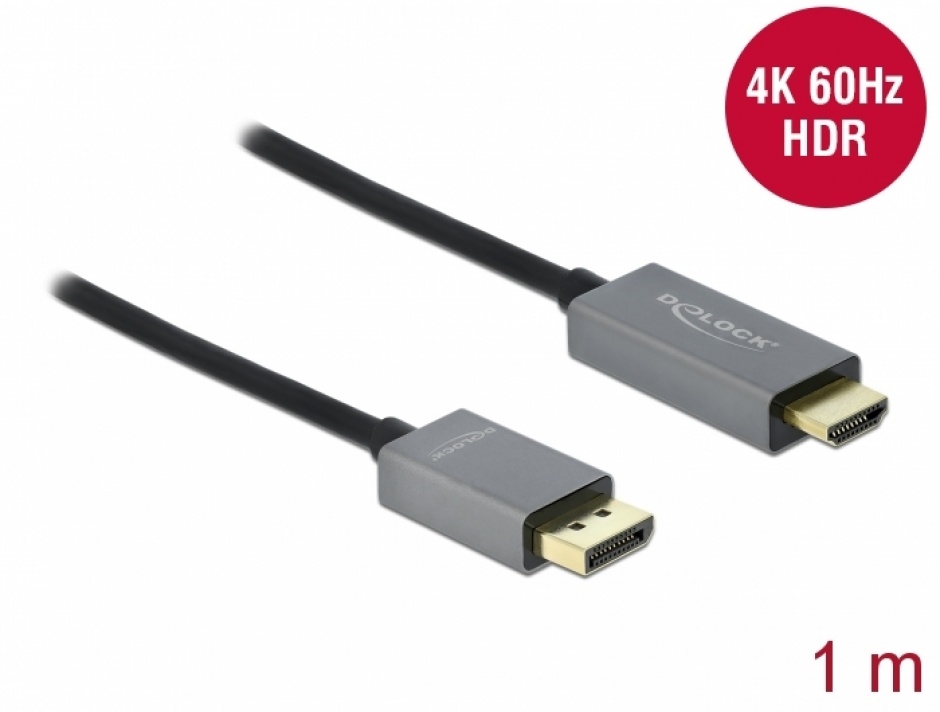 Cablu Delock DisplayPort la HDMI 4K 1m Activ