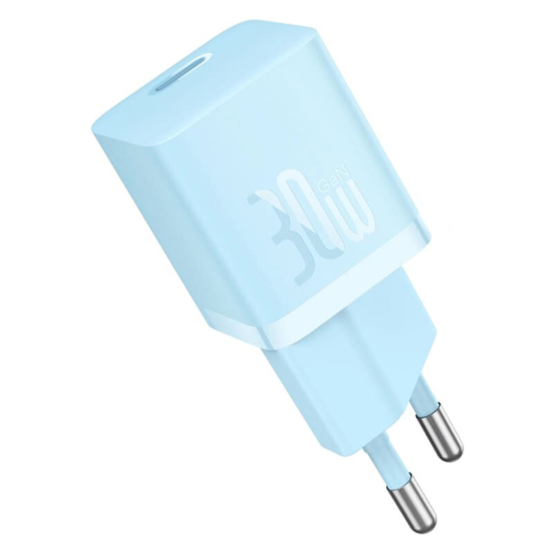 Incarcator Retea Baseus Mini GaN5 30W USB-C - Albastru - imagine 3