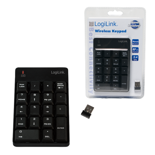 Tastatura Numerica Wireless LogiLink 18 Taste Negru - imagine 2