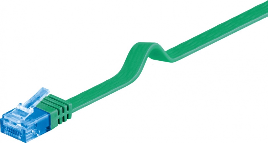Cablu RJ45 CAT 6A Flat 5m Verde Goobay