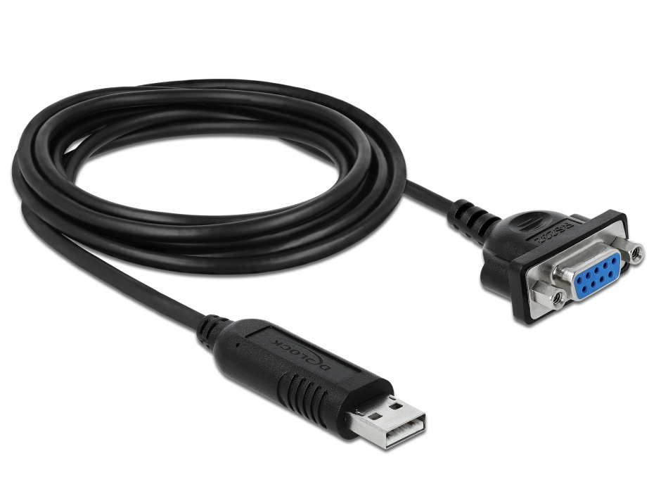 Adaptor USB la Serial DB9 FTDI, Delock 1.8m