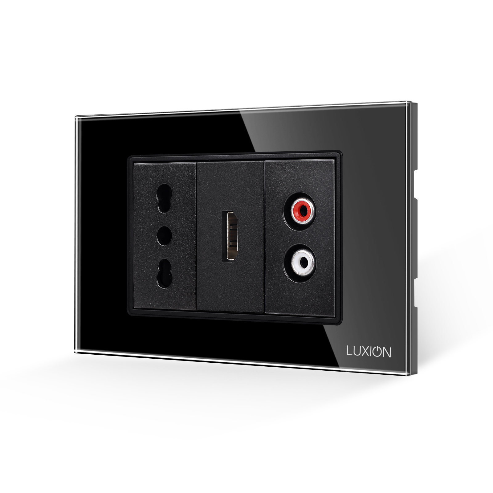 Priza Ingusta + HDMI + Audio cu Rama Sticla LUXION, IP44 - imagine 5