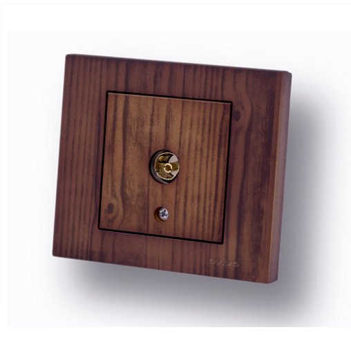 Priza TV Ovivo Grano Woods OV00409, 250V, finisaj nuc
