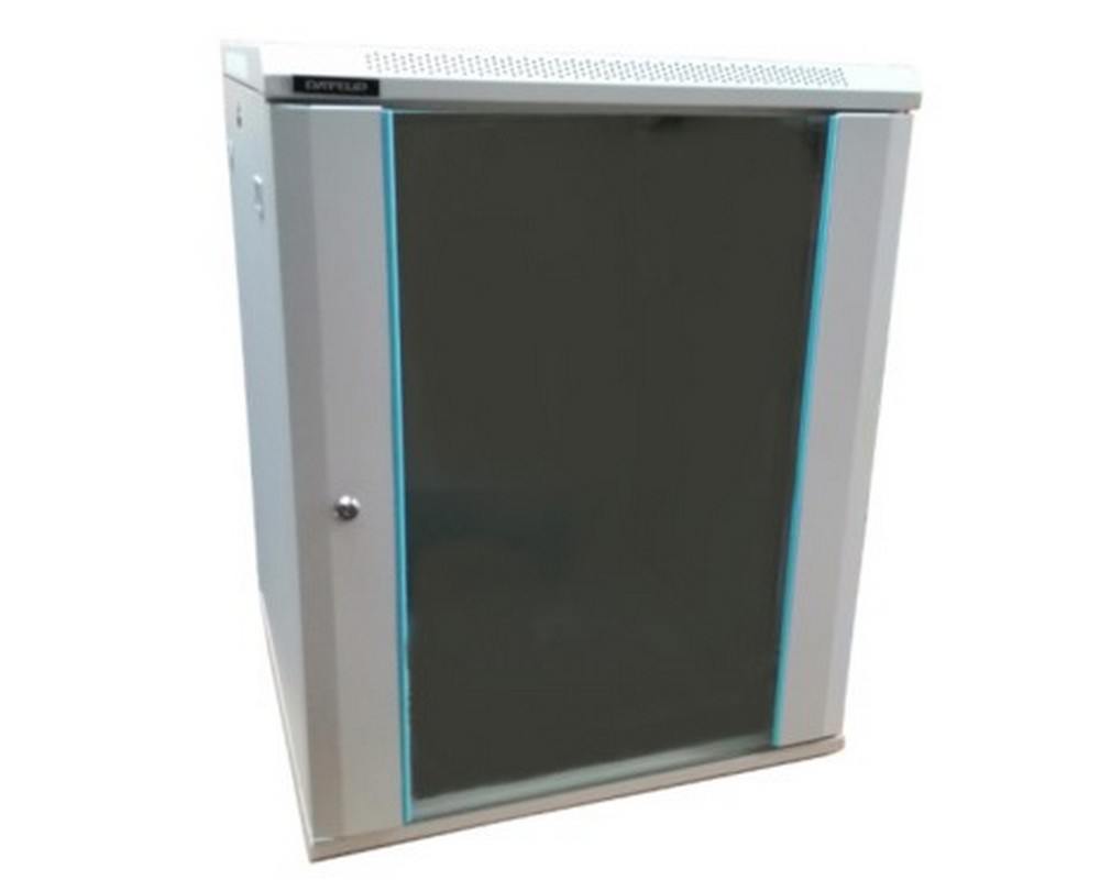 Rack 12U Dateup, Montaj Perete cu Sticlă Securizată