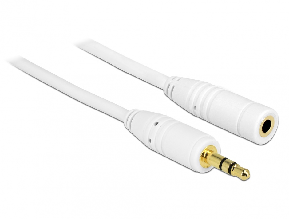 Cablu prelungitor Audio Jack 3.5mm 3m Delock Alb