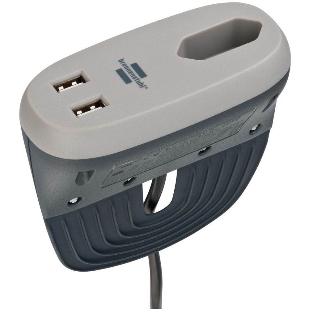 Prelungitor Brennenstuhl Estilo, 1 Priză & 2xUSB