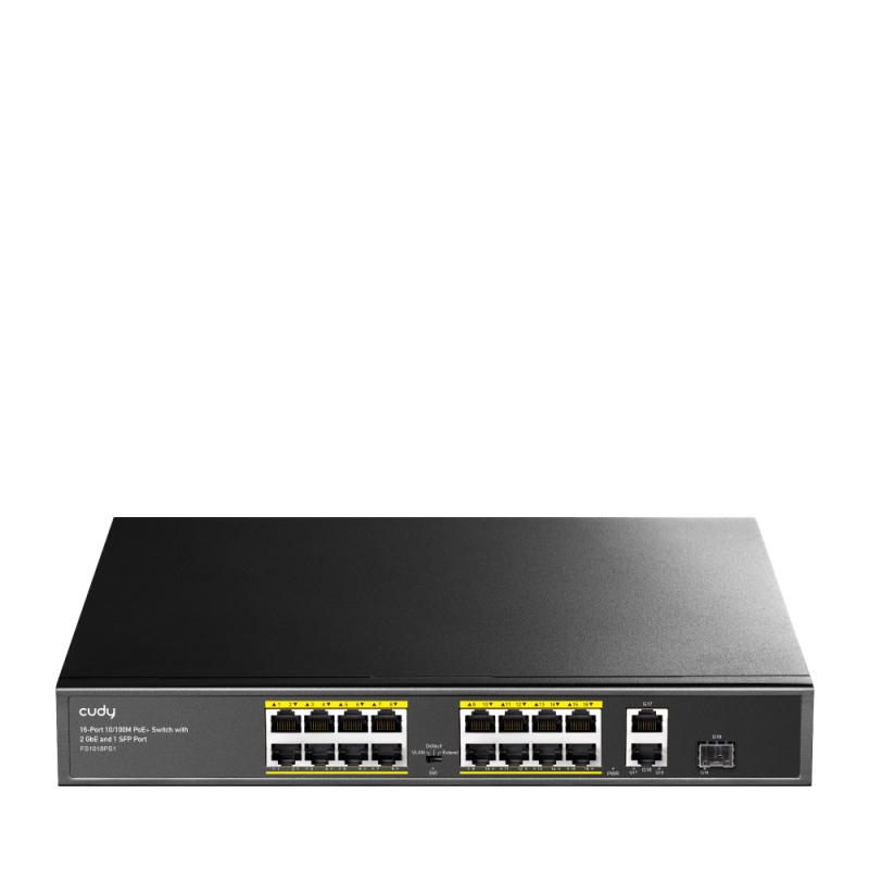 Switch PoE Cudy 16 Porturi + 2 Gigabit + SFP, 200W