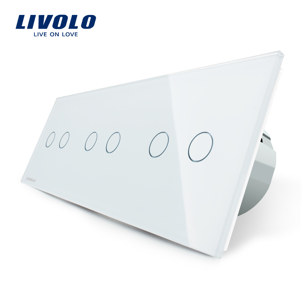 Intrerupator Touch Livolo Triplu, Sticla Crystal