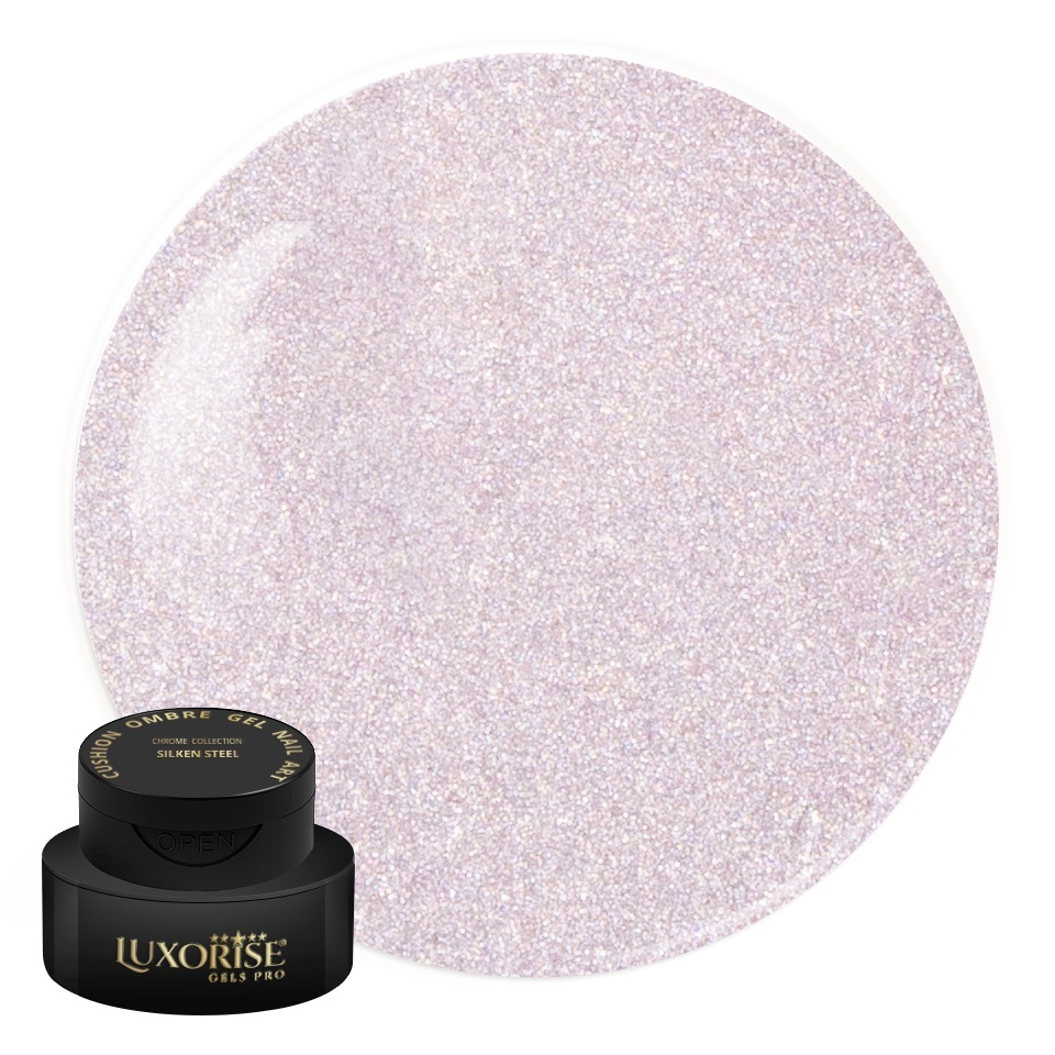 Gel UV Nail Art Babyboomer LUXORISE Cushion Ombre Chrome - Silken Steel, 2ml