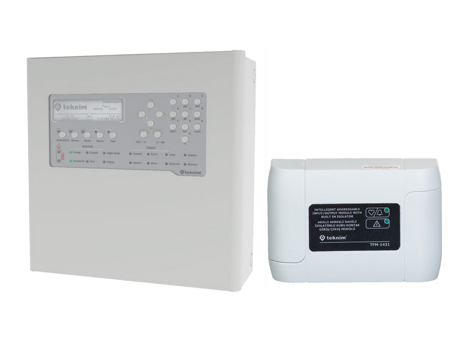 Kit Detectie Incendiu Adresabila Teknim - 2 Bucle