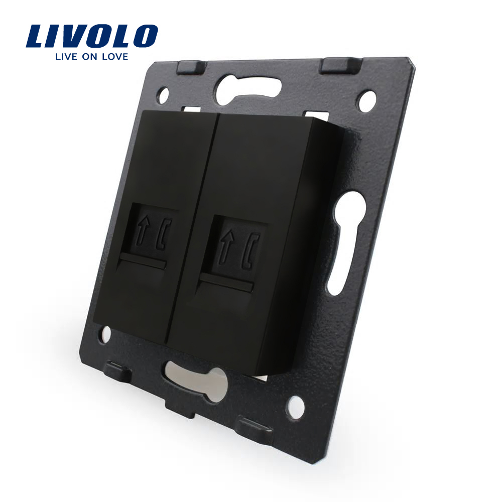 Priză Dublă Telefon Livolo, Touch, Panou Sticlă - imagine 4