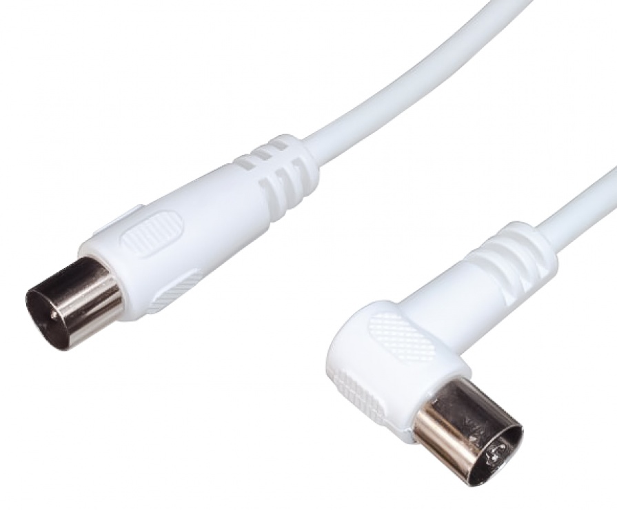 Cablu Antenă Coaxial 90° T-M Alb 3m OEM