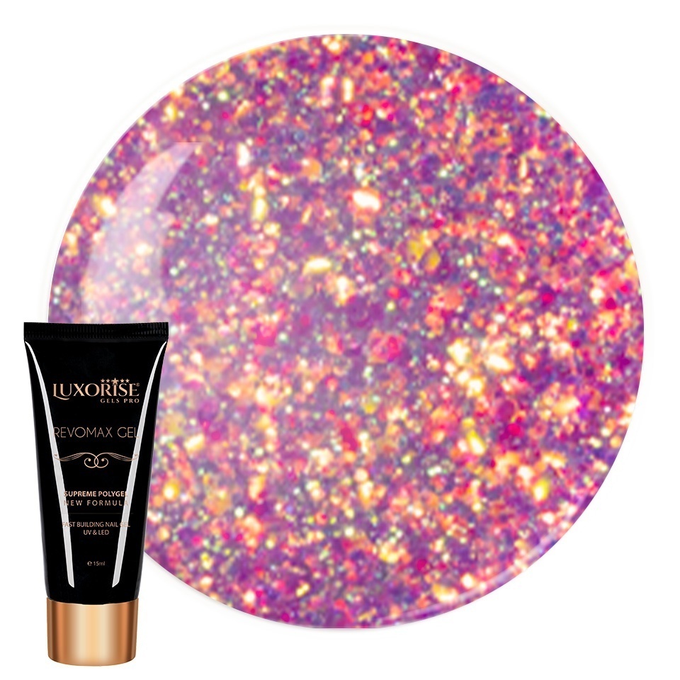 Polygel Luxorise Berry Prism 15ml - Constructie Unghii