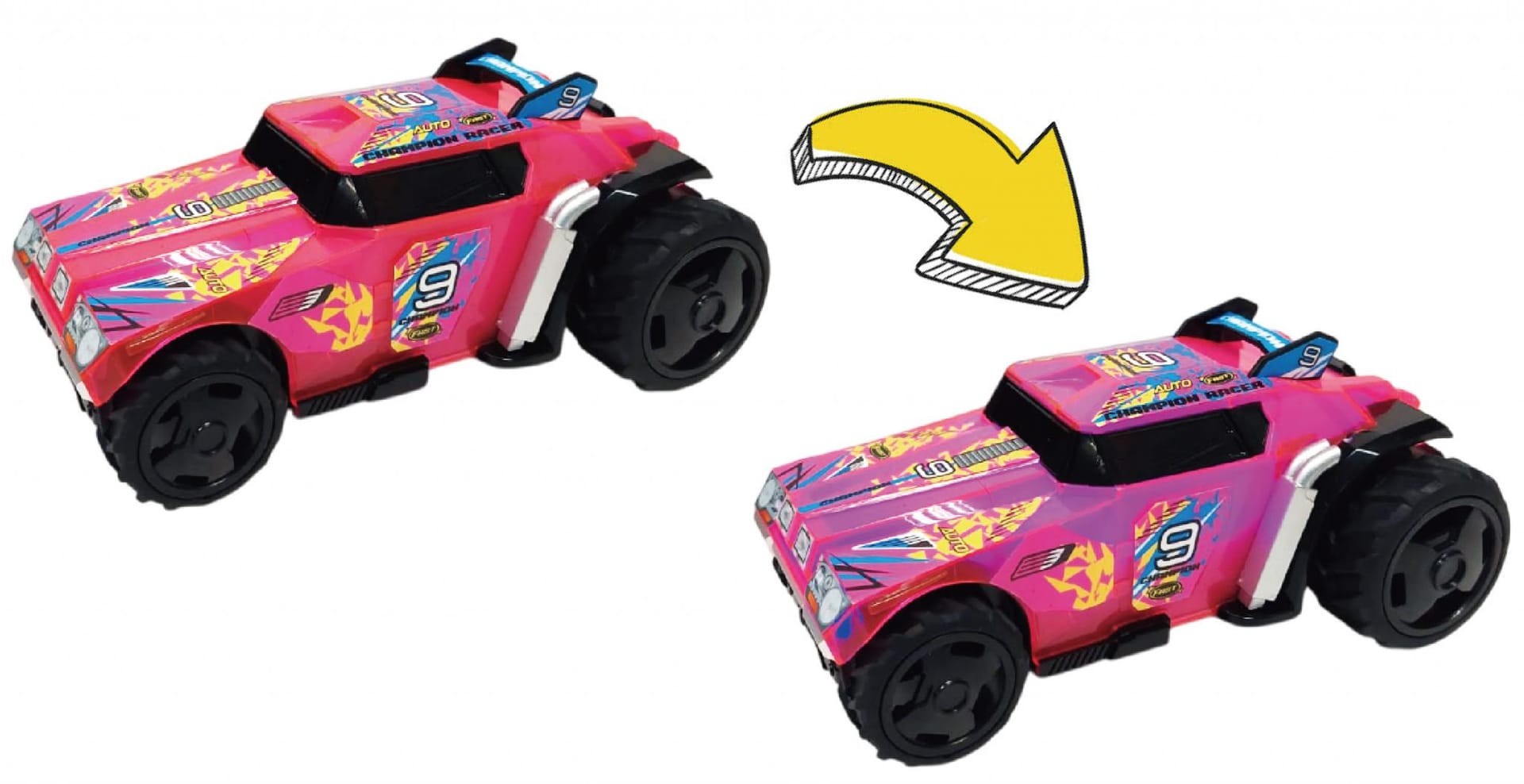 Mașinuță Pullback Racer Roz 1/24 cu Lumini și Sunete Cevodle - imagine 3