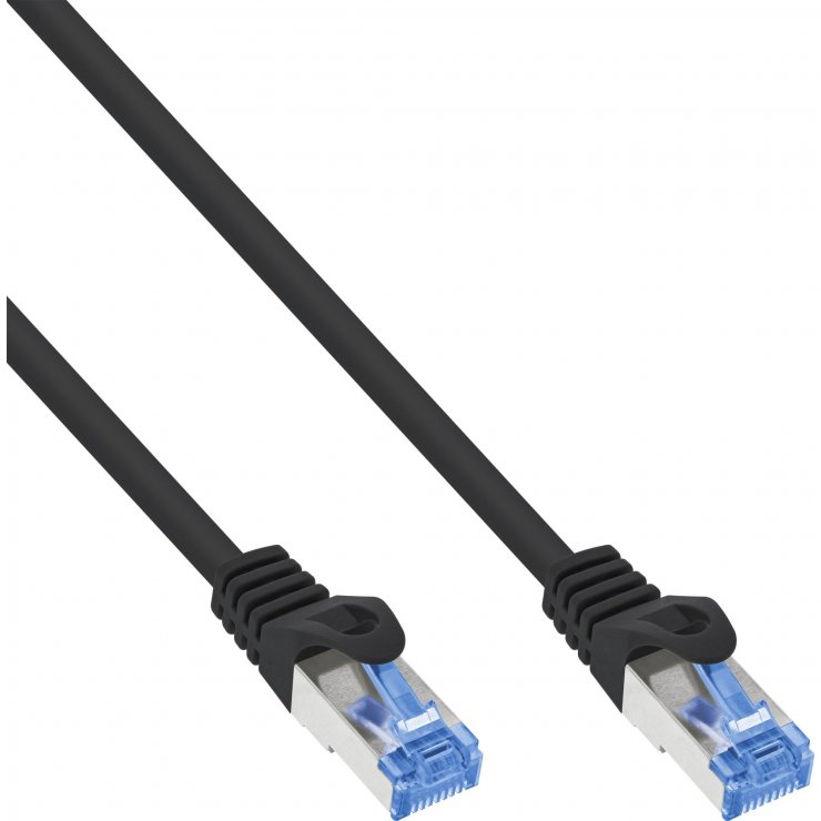 Cablu RJ45 Cat.6A 0.3m S/FTP InLine Negru