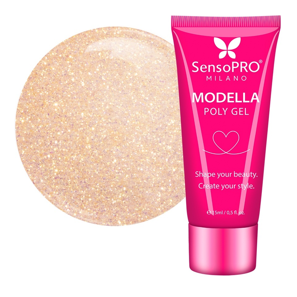 Polygel MODELLA SensoPRO Milano - Peach Luxe, 15ml