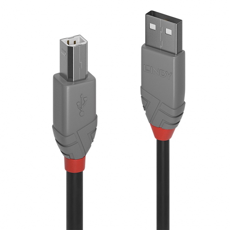 Cablu USB 2.0 A-B 7.5m Lindy, 480Mbps, Ecranat Dublu