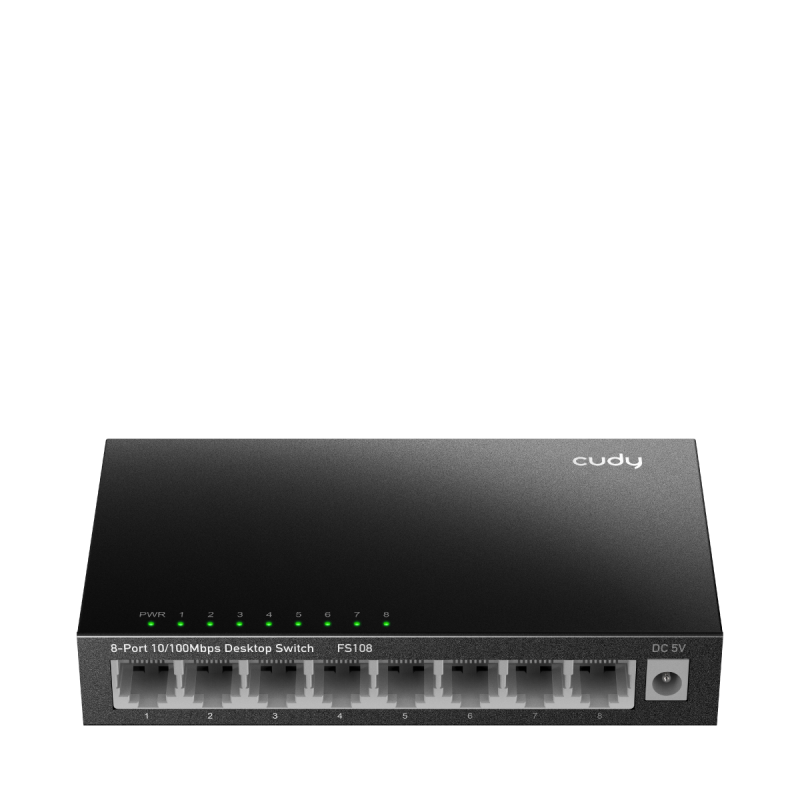 Switch Rețea CUDY 8 Porturi 10/100 Mbps - Carcasă Metalică