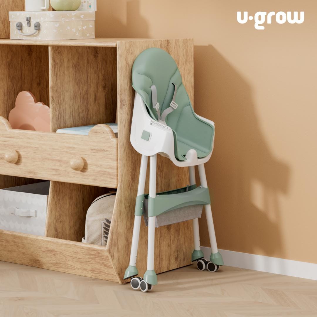 Scaun Masa Bebe 2 in 1 Pliabil Verde U-Grow - Compact și Versatil - imagine 6