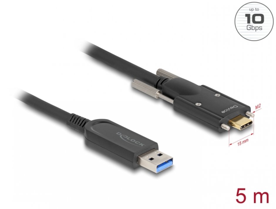 Cablu Optic USB 3.2 Delock 5m Type-C