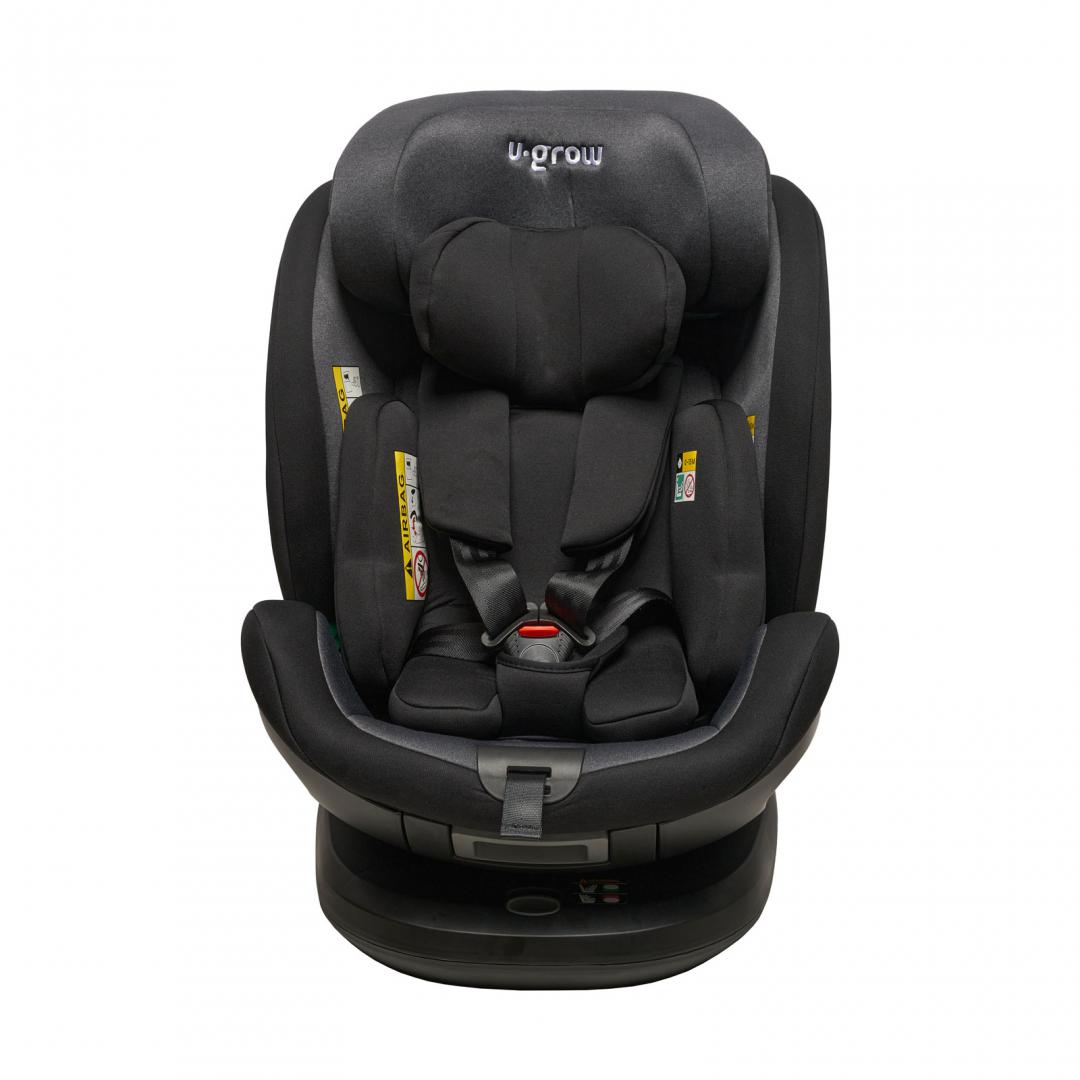 Scaun Auto Rotativ 360° Isofix U-GROW Negru - Siguranță Maximă