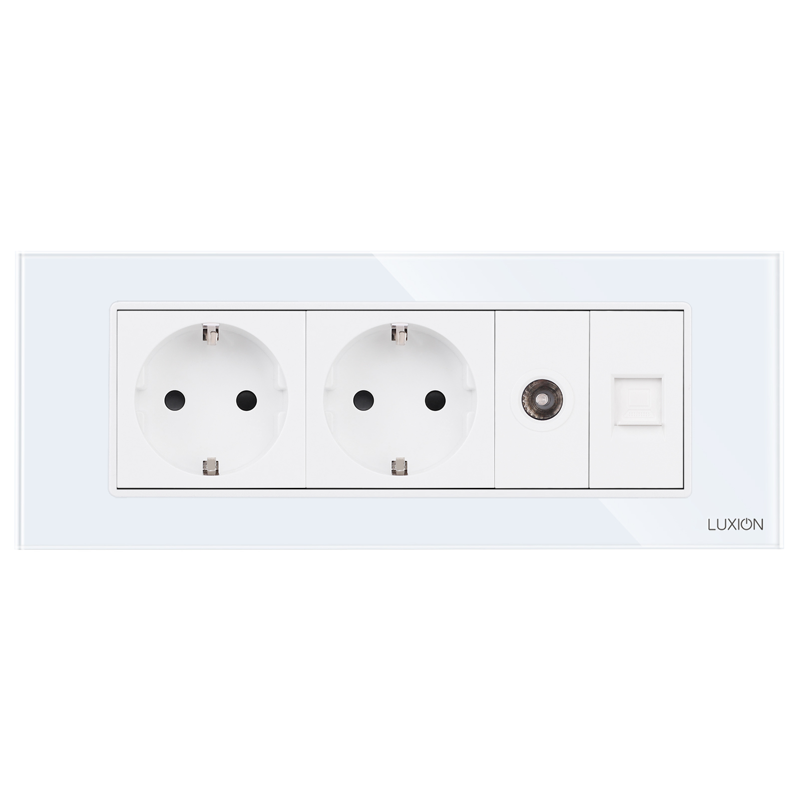 Priza Schuko, TV, Internet Luxion, Sticla, IP44 - imagine 3