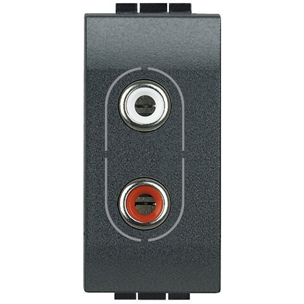 Priza Audio 2xRCA Bticino Living Light, Antracit