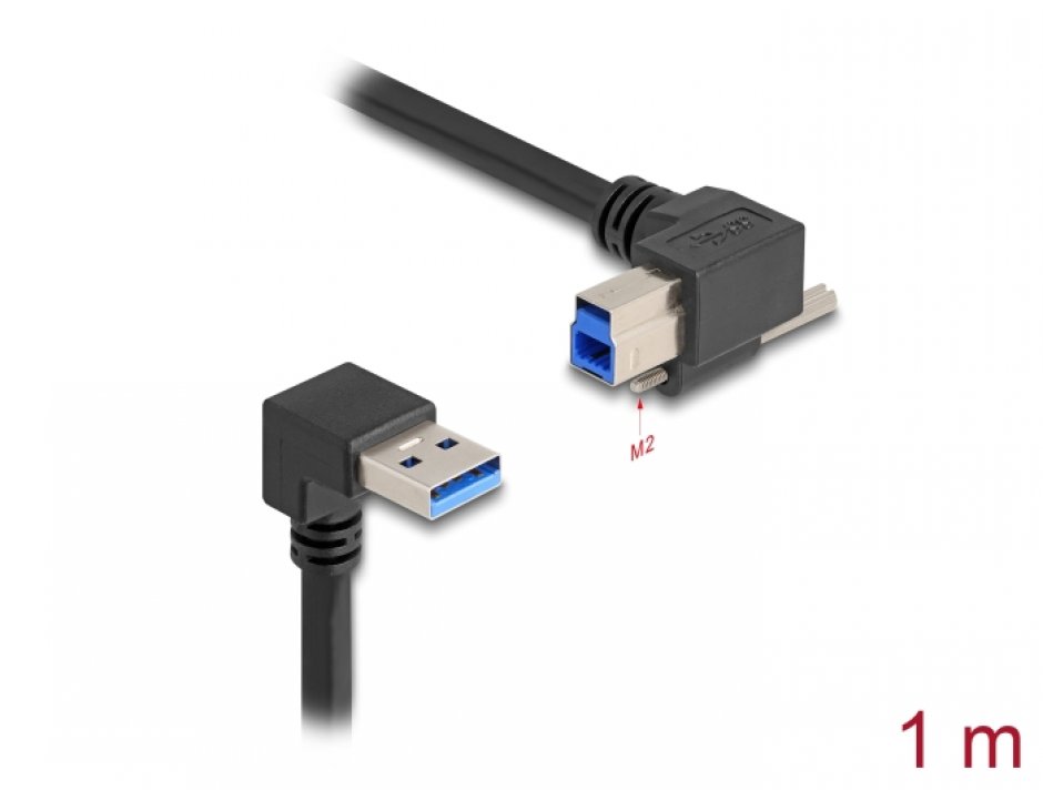 Cablu USB 3.2 Delock 1m, Unghi T-T