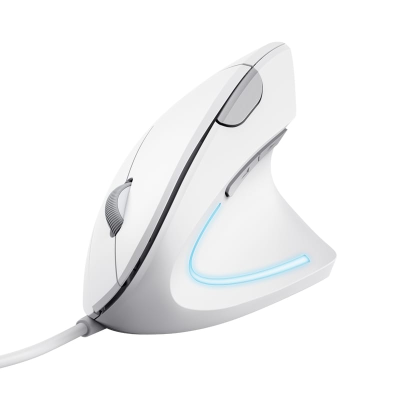 Mouse Ergonomic Vertical Trust Verto Alb USB - Confort Maxim - imagine 2