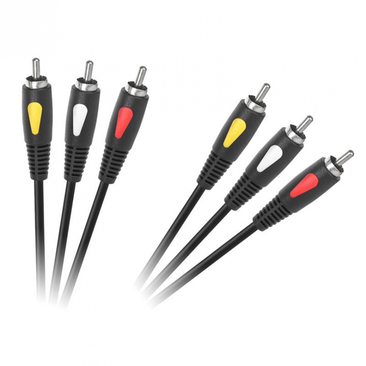 Cablu RCA 3x3 Audio/Video 1.8m, KPO4002-1.8