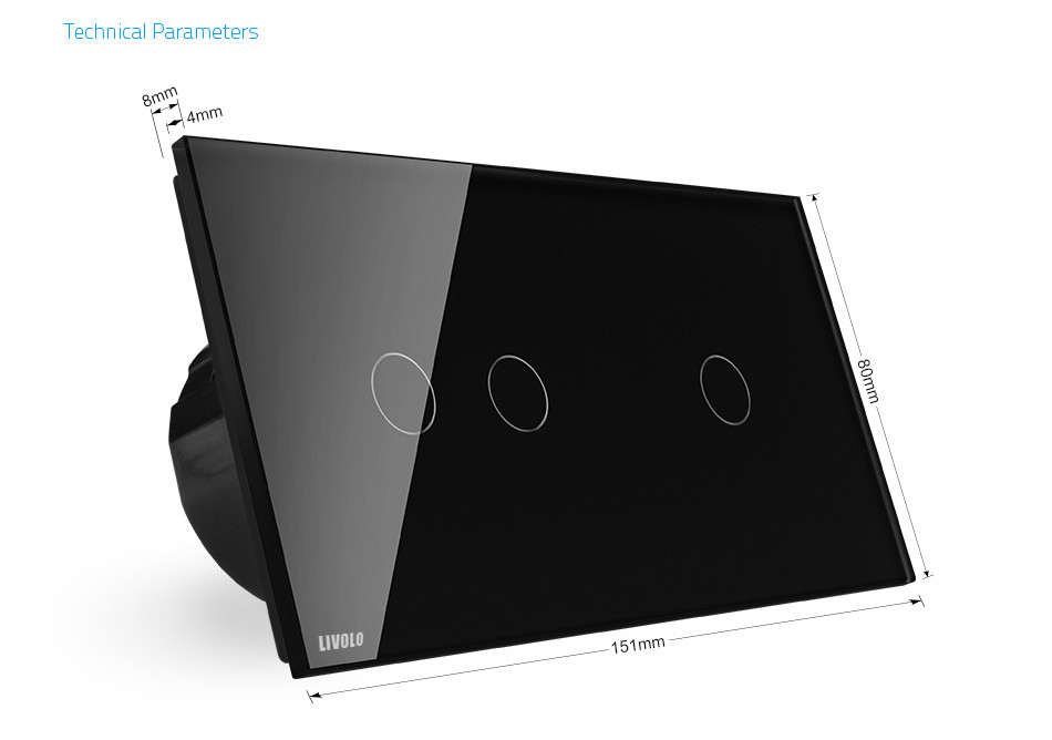 Intrerupator Touch Livolo Dublu+Simplu Sticla - imagine 7