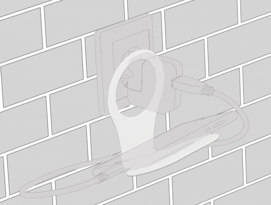 Suport Încărcare Delock Alb Priză