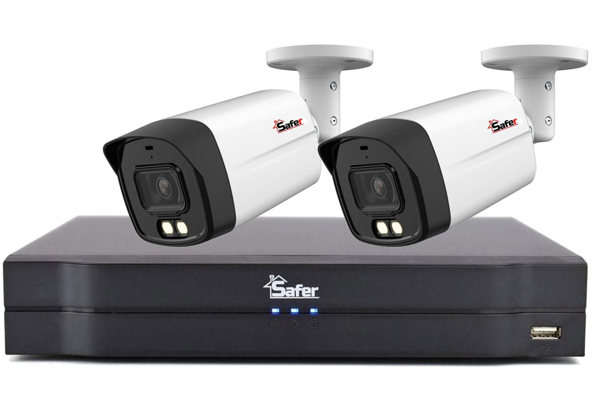 Kit Supraveghere Safer 2K 5MP cu Iluminare Duală