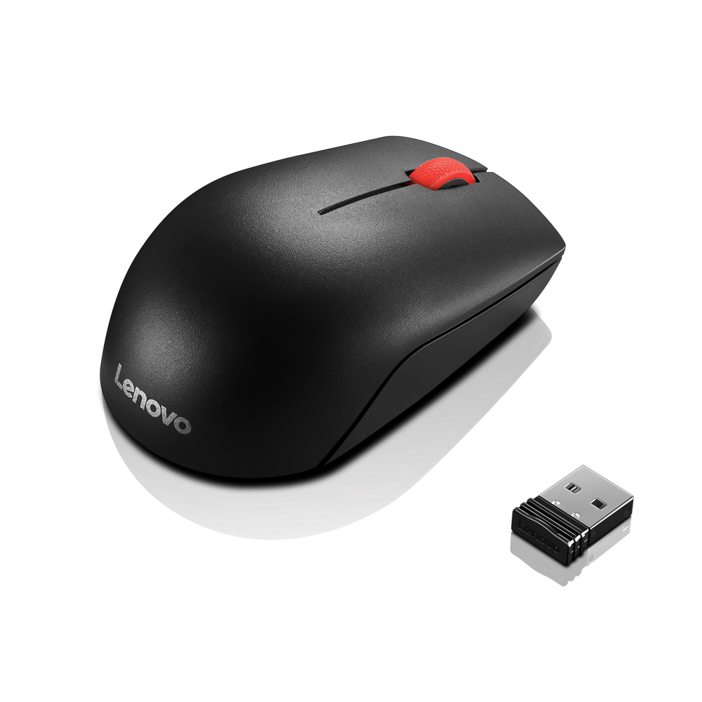 Mouse Wireless Compact Lenovo Essential - Negru, 1000 DPI