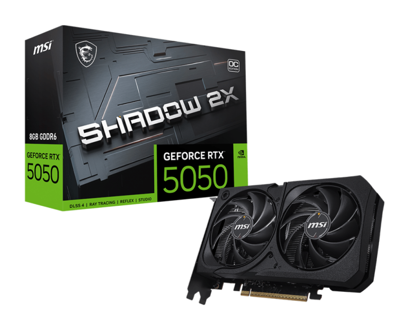 Placă Video MSI RTX 5050 8GB Shadow 2X OC - GDDR6 PCIe 5.0