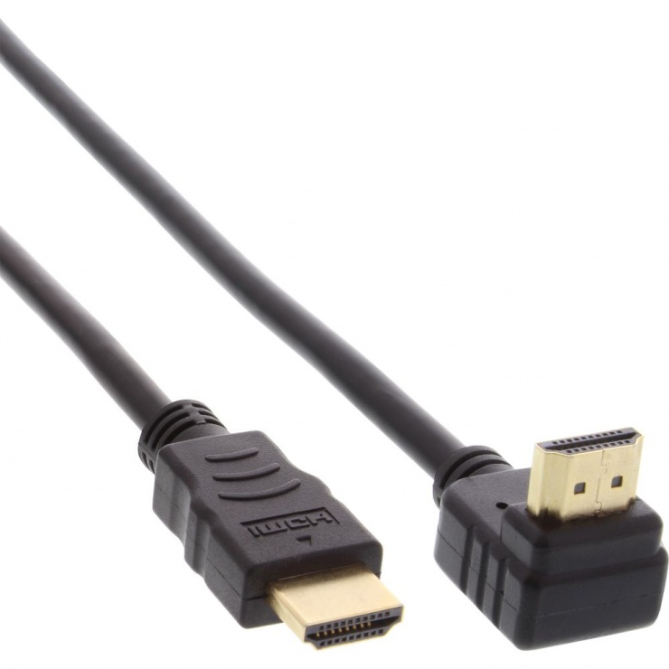 Cablu HDMI 4K 90° InLine, 0.3m, Aurit