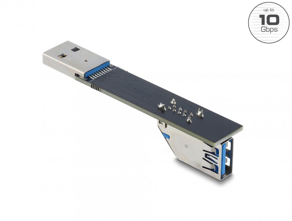 Adaptor USB 10 Gbps Delock 67422, unghi 90°, Type-A