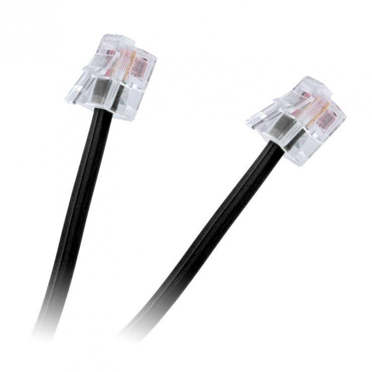 Cablu Telefon RJ11 2m Negru OEM