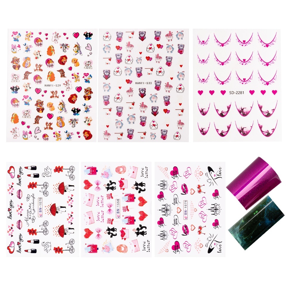 Set Nail Art Blush Love