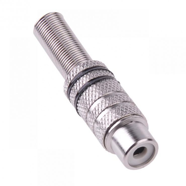 Conector RCA Mama Metalic Nichelat | OEM