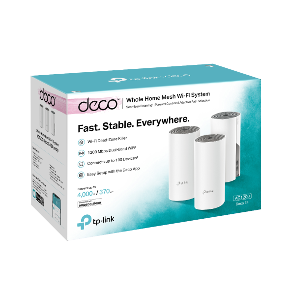 Sistem Mesh TP-LINK Deco E4 3-Pack AC1200 - Acoperire 420mp - imagine 4