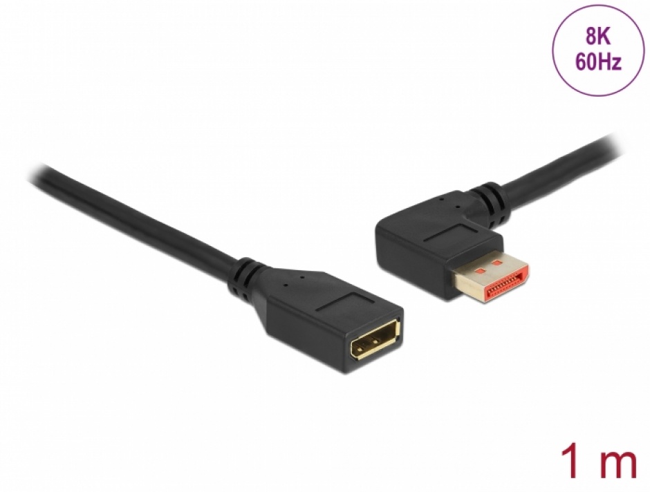 Cablu DisplayPort 8K Delock 87073, 1m, Unghi