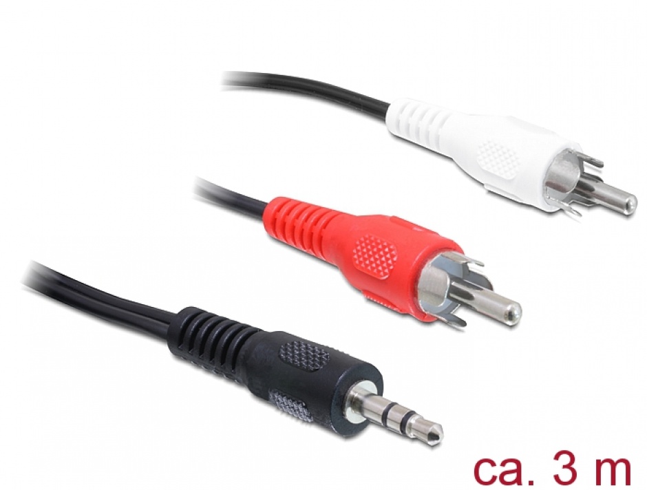 Cablu Jack 3.5mm la 2xRCA 3m Delock