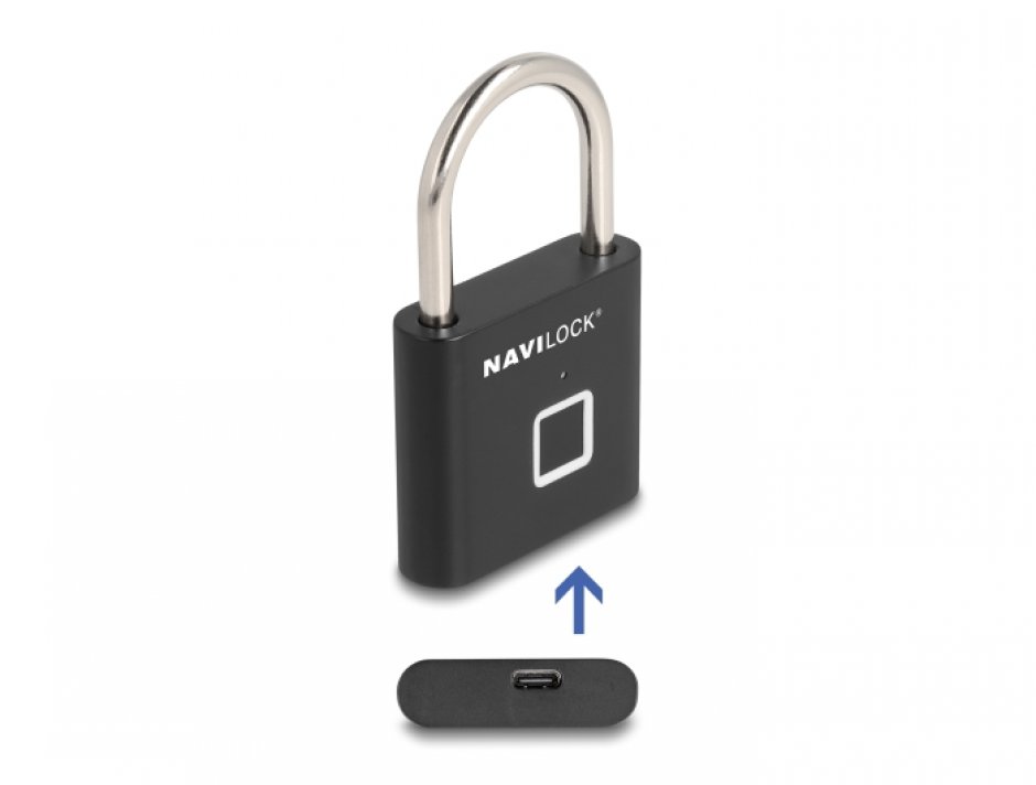 Lacat Amprenta Navilock Negru, USB-C, IP64