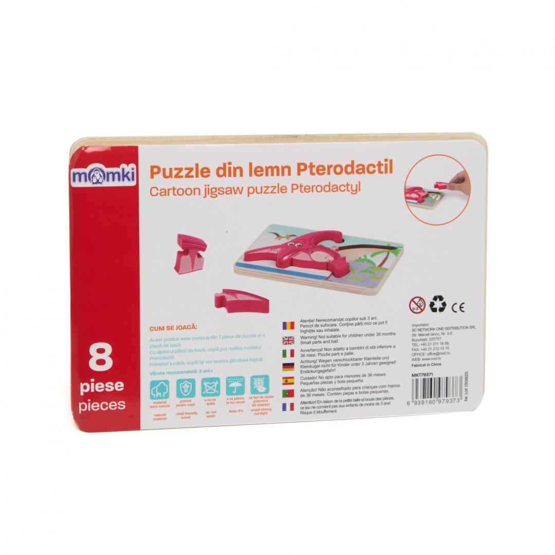 Puzzle Lemn Pterodactil 8 Piese | Joc Educativ Copii - imagine 3