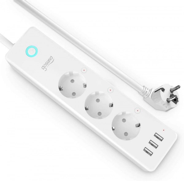 Prelungitor Smart Gosund P1, WiFi, 3 Prize, USB, 1.5m